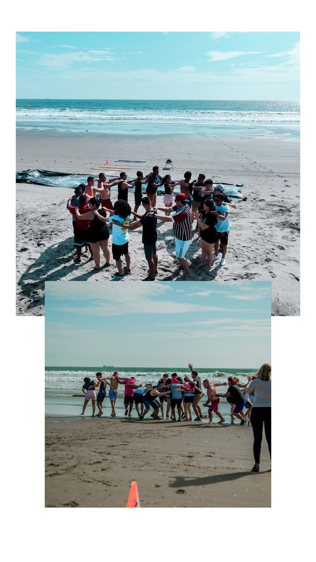 Mujer de espaldas mirando el atardecer en la playa