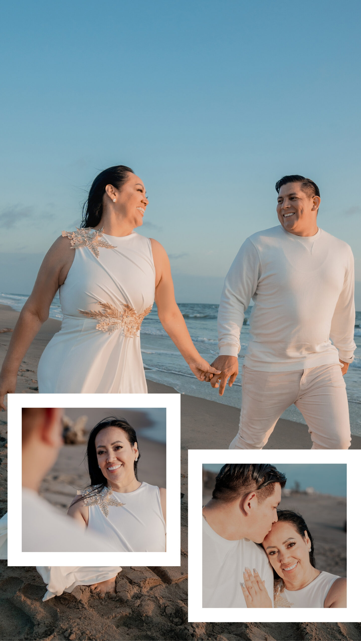 Pareja de novios en la playa