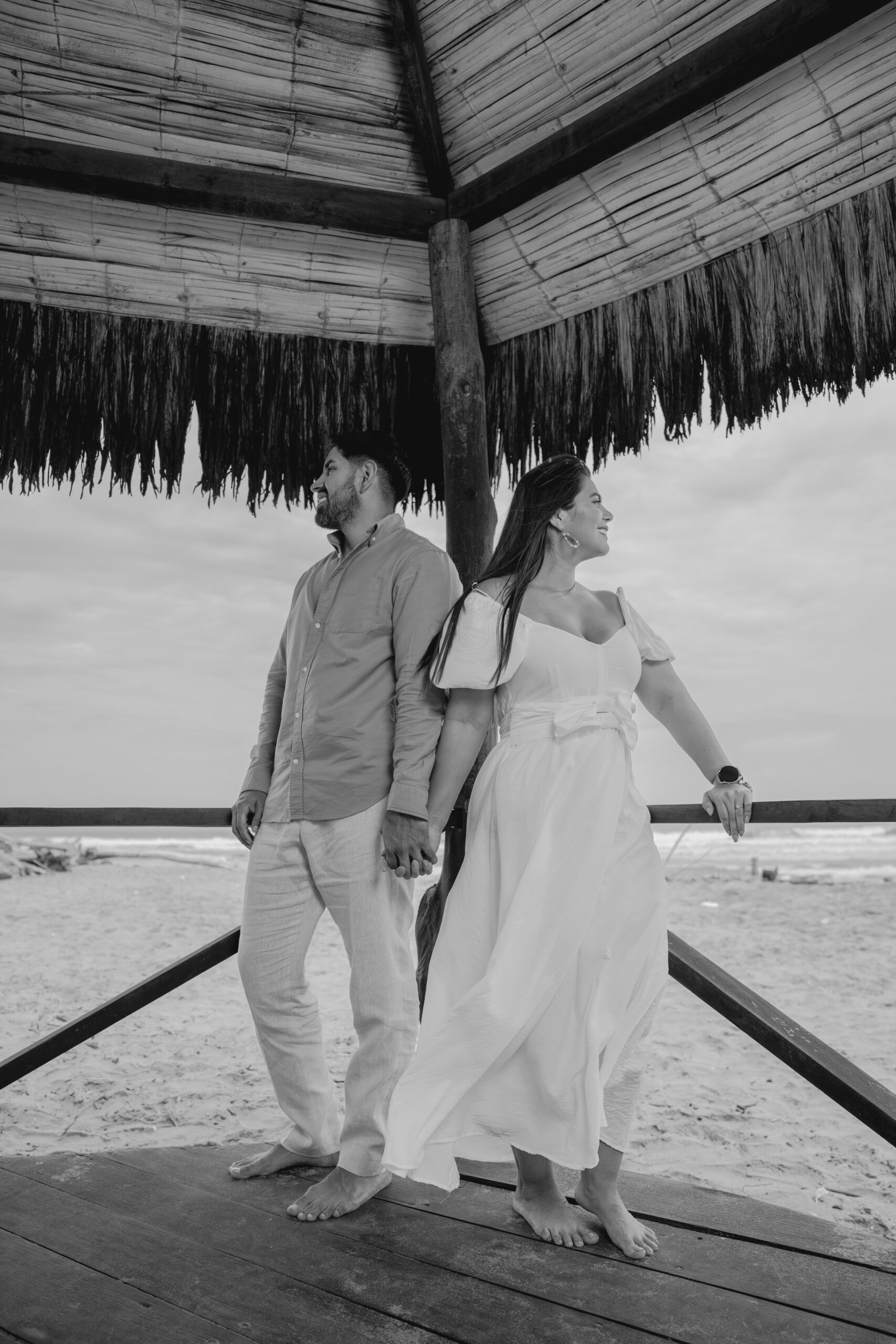Juan y Shirley en blanco y negro
