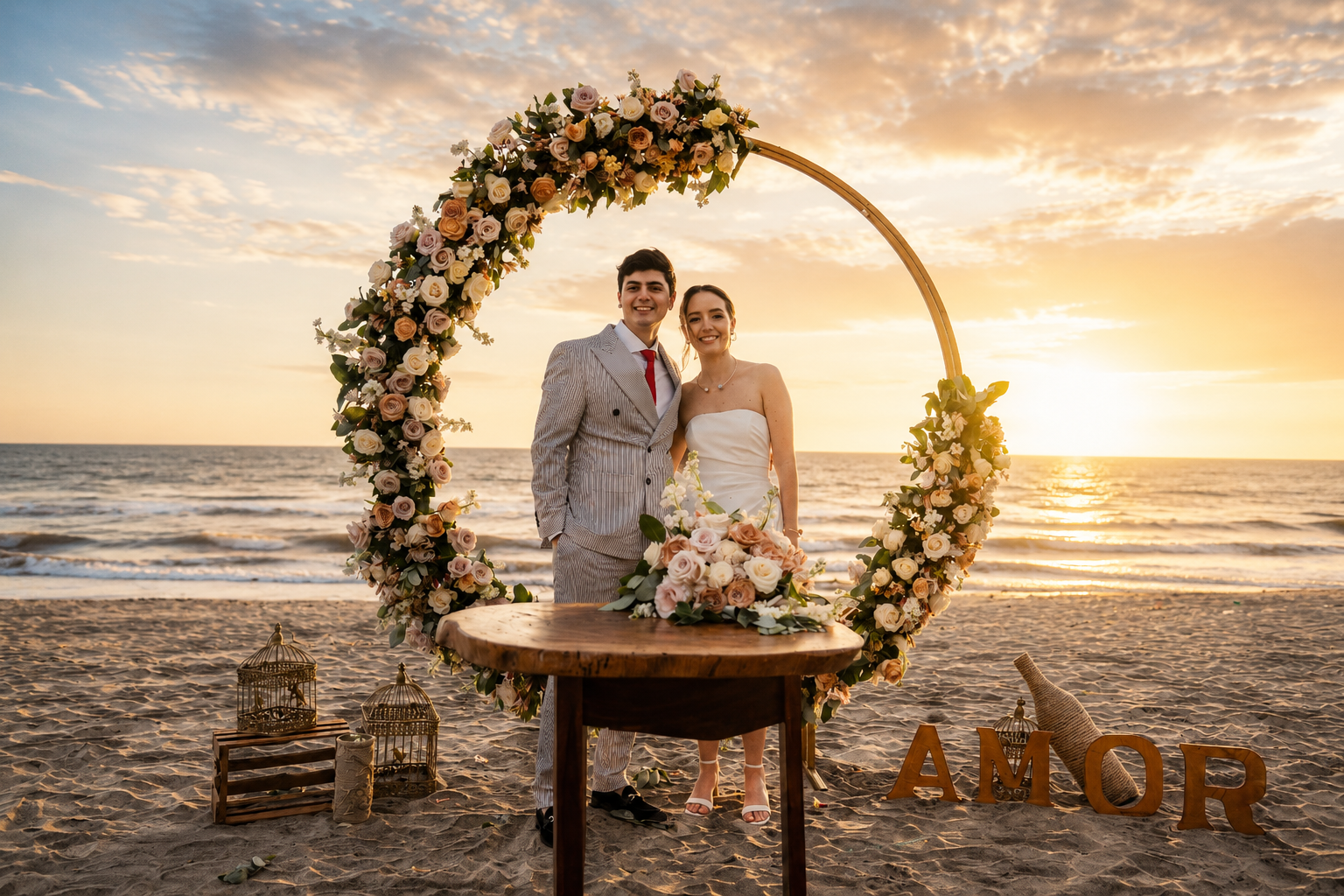 Decoración de boda de destino en Playas, Ecuador