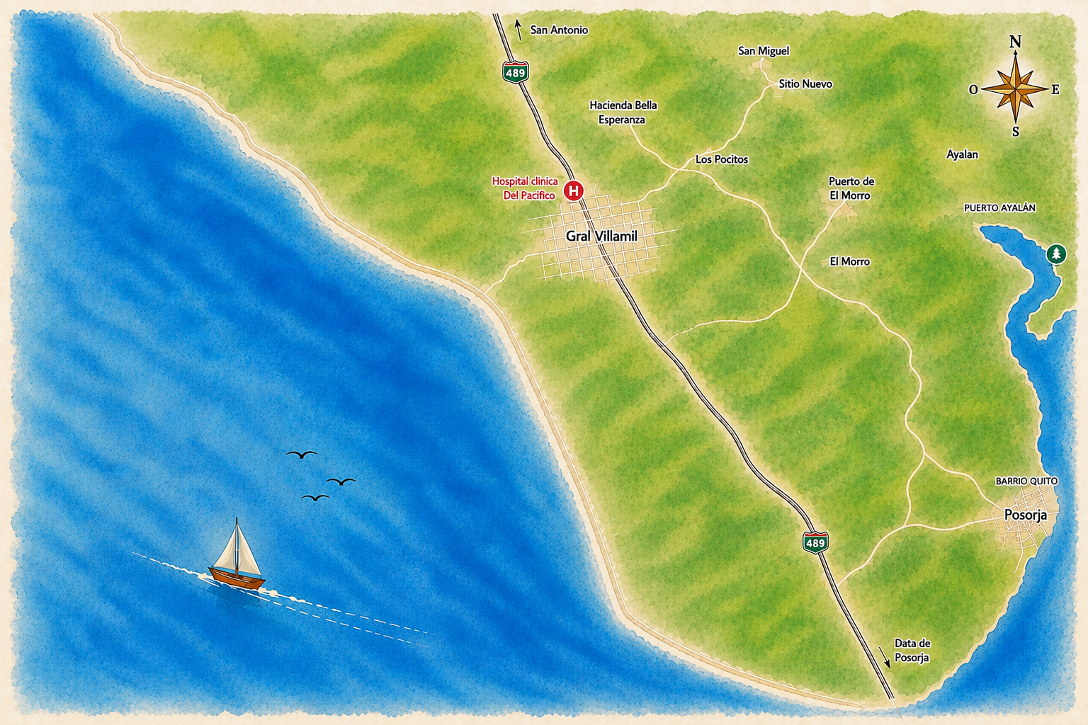 Mapa de Playas con locaciones donde Ola Digital Playas ha realizado coberturas